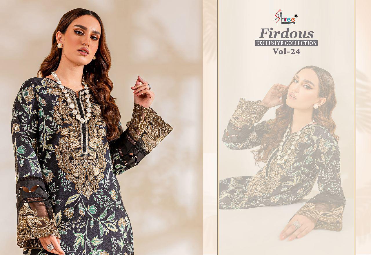 Shree Firdous Exclusive Collection Vol 24 Designer Wholesale Pakistani Suits
